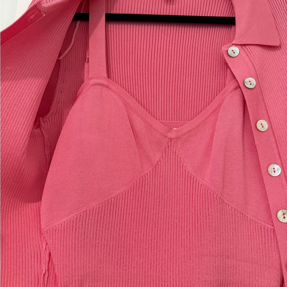 Glassons Pink Ribbed Button-Up Top - Picture 2 of 4